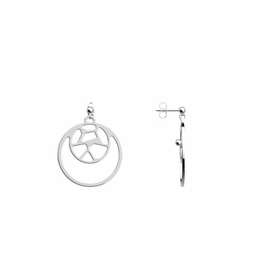 Boucles d'oreilles pendantes Les Georgettes Les Essentielles Girafe, finition argentée, 16-25mm