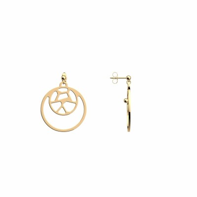 Boucles d'oreilles pendantes Les Georgettes Les Essentielles Girafe, finition dorée, 16-25mm