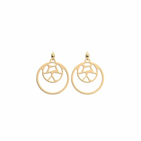 Boucles d'oreilles pendantes Les Georgettes Les Essentielles Girafe, finition dorée, 16-25mm