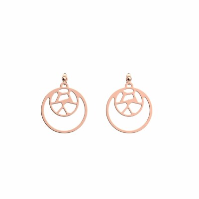 Boucles d'oreilles pendantes Les Georgettes Les Essentielles Girafe, finition dorée rose, 16-25mm