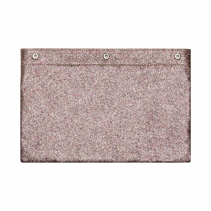 Doublure pour pochette Les Georgettes Dentelle paillettes rosées, taille S