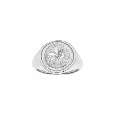 Chevalière Saunier Lys en argent, taille 56