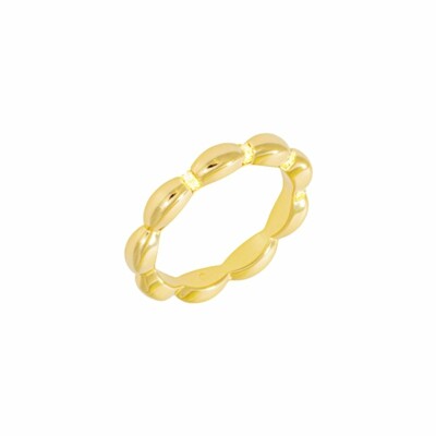 Bague Saunier Rameau en plaqué or jaune et oxyde de zirconium blanc, taille 56