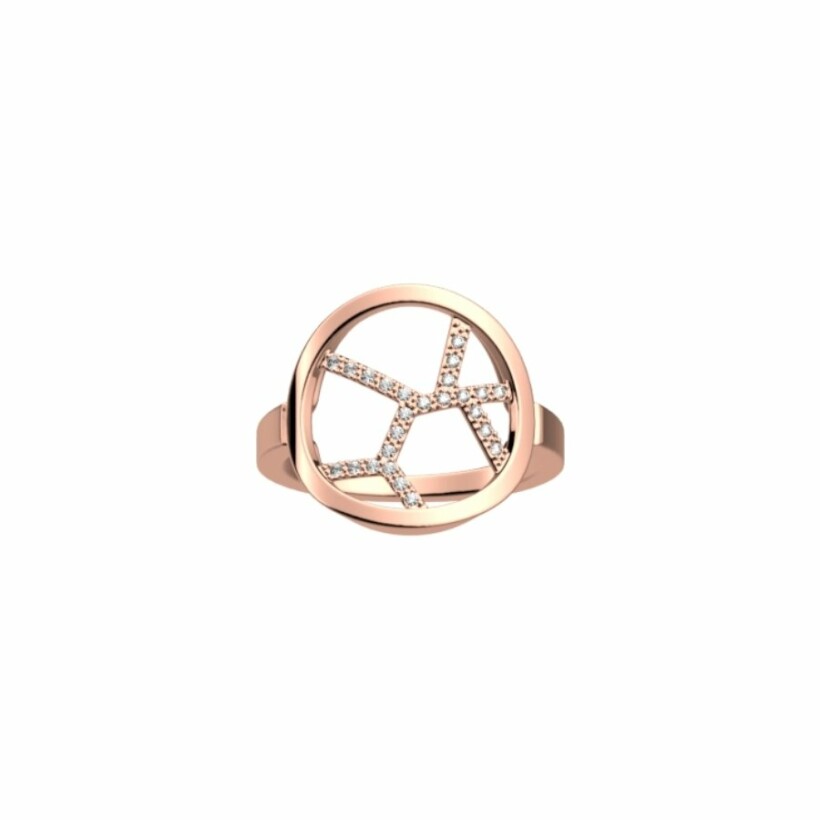 Bague Les Georgettes Les Précieuses Girafe, finition dorée rose, taille 52