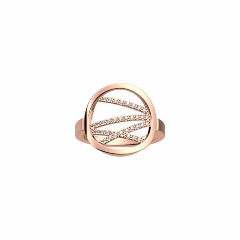 Bague Les Georgettes Les Précieuses Liens, finition dorée rose, taille 52