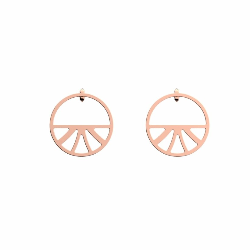 Boucles d'oreilles créoles Les Georgettes Les Essentielles Papyrus, finition dorée rose, 30mm