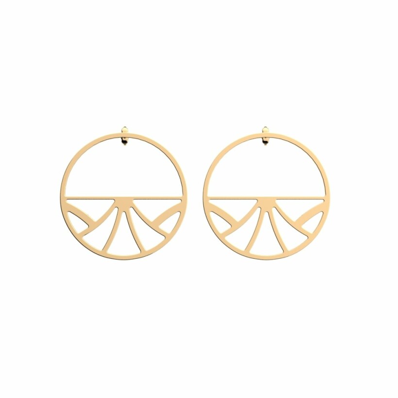 Boucles d'oreilles Les Georgettes Les Essentielles Papyrus, finition dorée, 43mm