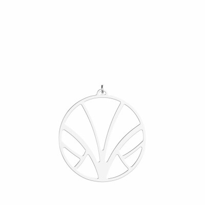 Pendentif Les Georgettes Les Essentielles Papyrus Rond, finition argentée, diamètre 45mm