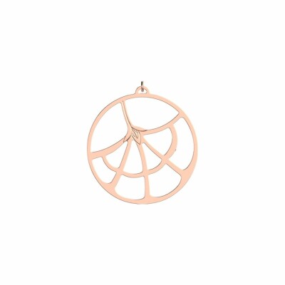 Pendentif Les Georgettes Les Essentielles Fleurs du Nil Rond, finition dorée rose, diamètre 45mm