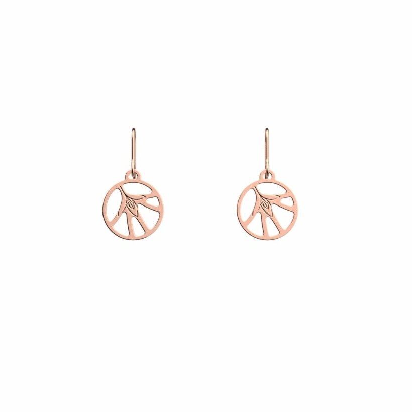 Boucles d'oreilles Les Georgettes Les Essentielles Fleurs du Nil, finition dorée rose, 16mm