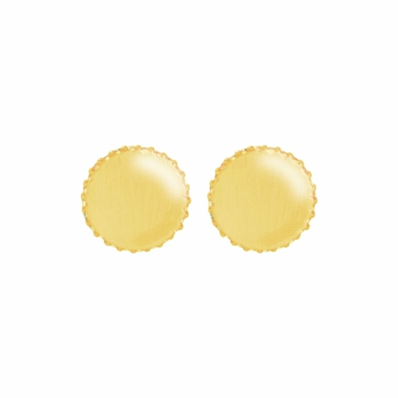 Puces d'oreilles Saunier Reflet en plaqué or jaune et oxyde de zirconium blanc