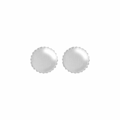 Puces d'oreilles Saunier Reflet en argent et oxyde de zirconium blanc