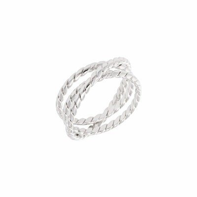 Bague Saunier Cannage en argent, taille 56