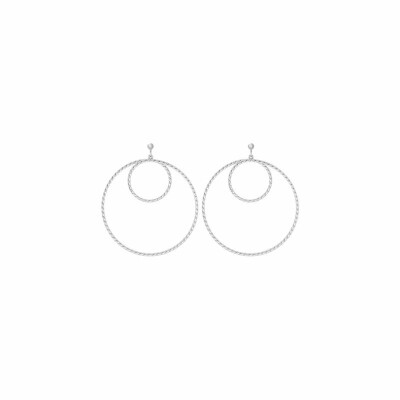 Boucles d'oreilles pendantes Saunier Cannage en argent