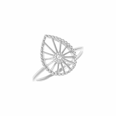 Bague Saunier Osier en argent et oxyde de zirconium blanc, taille 54