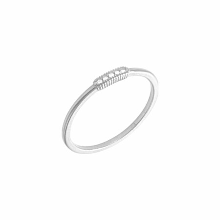 Bague Saunier Bourgeon en argent et oxyde de zirconium blanc, taille 56