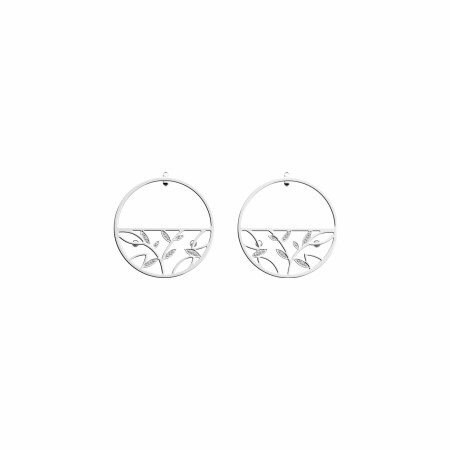 Boucles d'oreilles Les Georgettes Les Précieuses Arbre de vie, finition argentée, 43mm