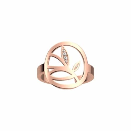 Bague Les Georgettes Les Précieuses Arbre de vie, finition dorée rose, 16mm, taille 52