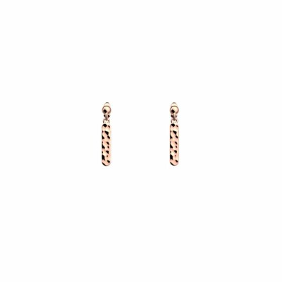 Boucles d'oreilles Les Georgettes Les Audacieuses martelle finition dorée rose