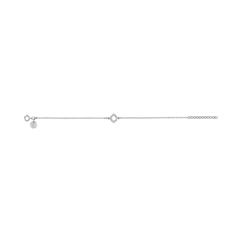 Bracelet Saunier Galet en argent et oxydes de zirconium, 19cm