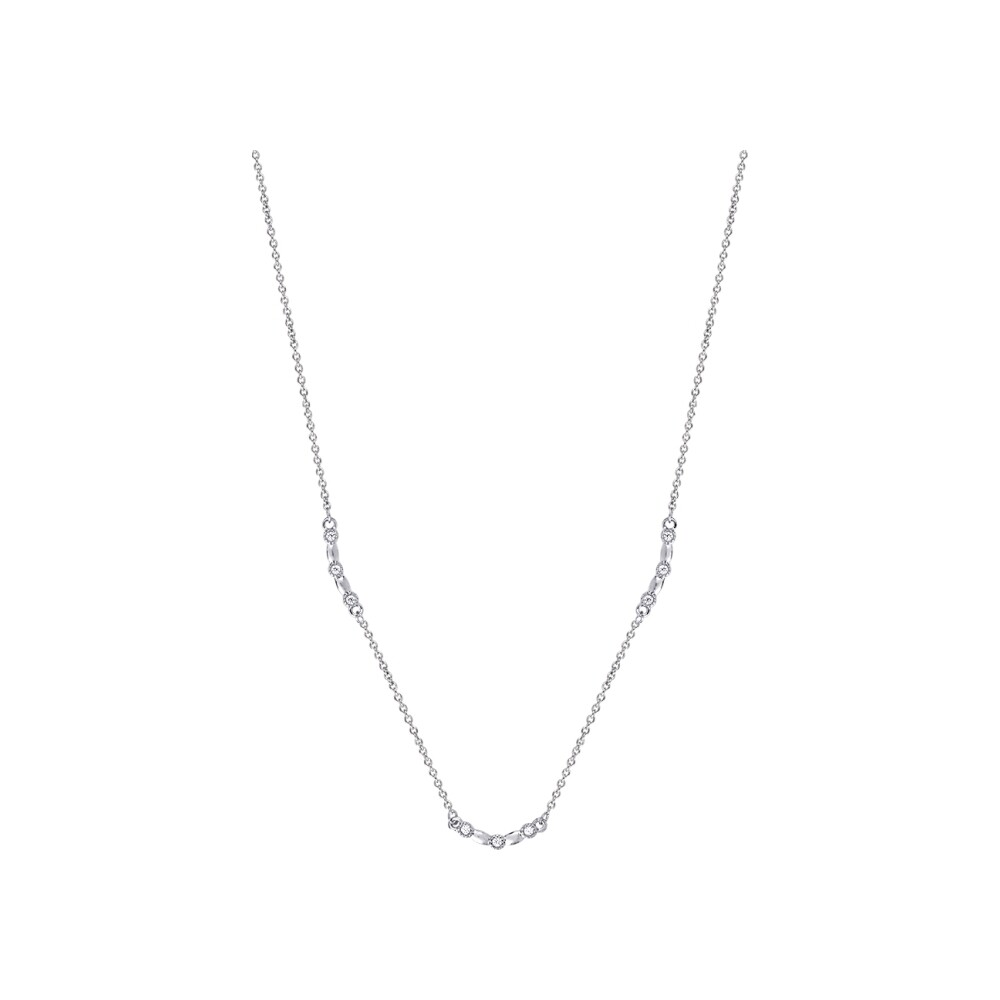 Collier Saunier Galet en argent et oxydes de zirconium