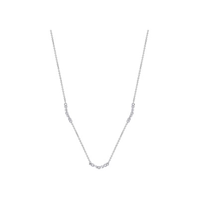 Collier Saunier Galet en argent et oxydes de zirconium