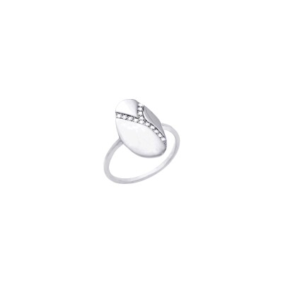 Bague Saunier Fragments en argent et oxydes de zirconium, taille 54