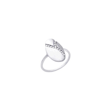 Bague Saunier Fragments en argent et oxydes de zirconium, taille 56