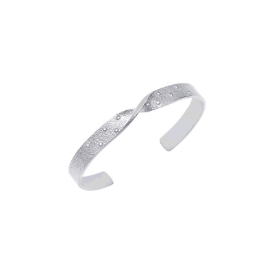 Bracelet Saunier Basalte en argent et oxydes de zirconium