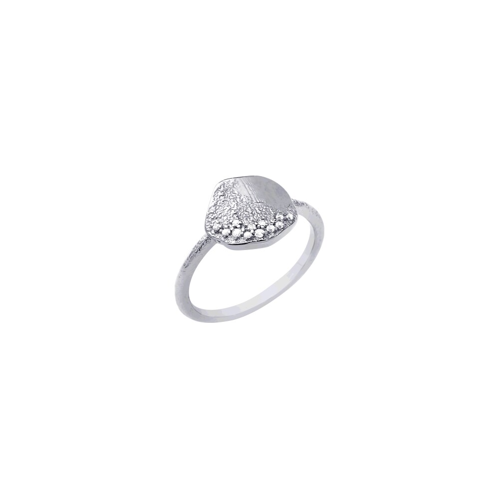 Bague Saunier Minéral en argent et oxydes de zirconium, taille 54