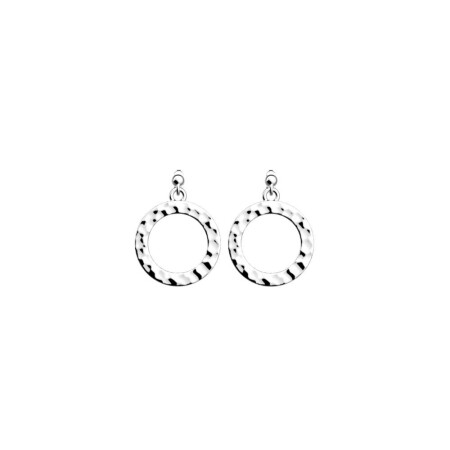 Boucles d'oreilles Les Georgettes Audacieuses Pure Martelée finition argentée, 16mm