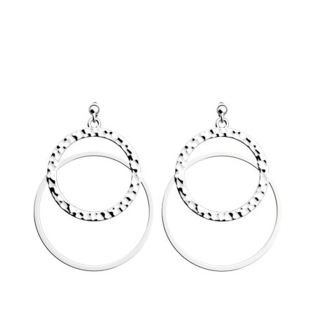 Boucles d'oreilles Les Georgettes Audacieuses Pure Martelée finition argentée, 25mm