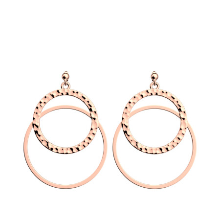 Boucles d'oreilles Les Georgettes Audacieuses Pure Martelée finition doré rose, 25mm