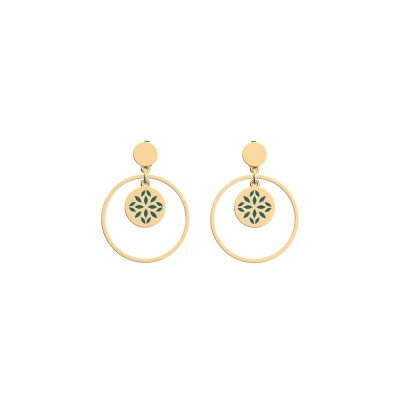 Boucles d'oreilles Les Cadettes Lotus Laque finition dorée, taille L