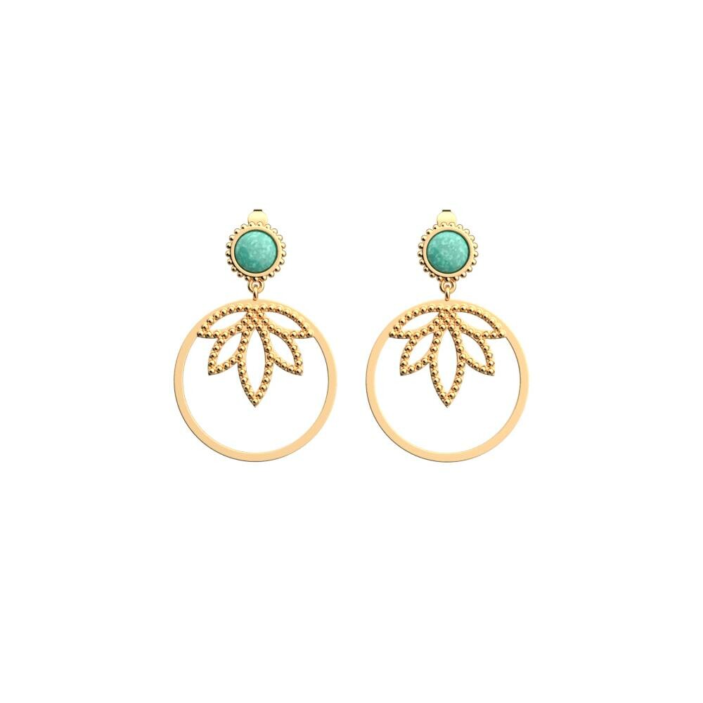 Boucles d'oreilles Les Cadettes Lotus Perle finition dorée, taille XL