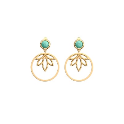 Boucles d'oreilles Les Cadettes Lotus Perle finition dorée, taille XL