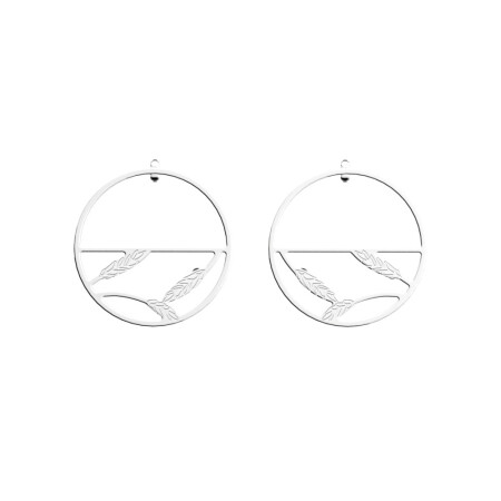 Boucles d'oreilles pendantes Les Georgettes Essentielles Epis De Blé finition argentée, 43mm