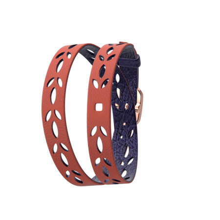 Bracelet de montre Les Georgettes Les Coutures en cuir dentelle corail/marine