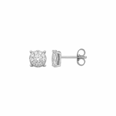 Boucles d'oreilles en argent et oxyde de zirconium