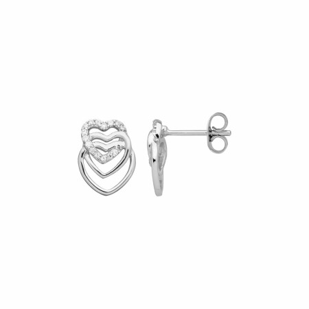 Boucles d'oreilles en argent et oxyde de zirconium