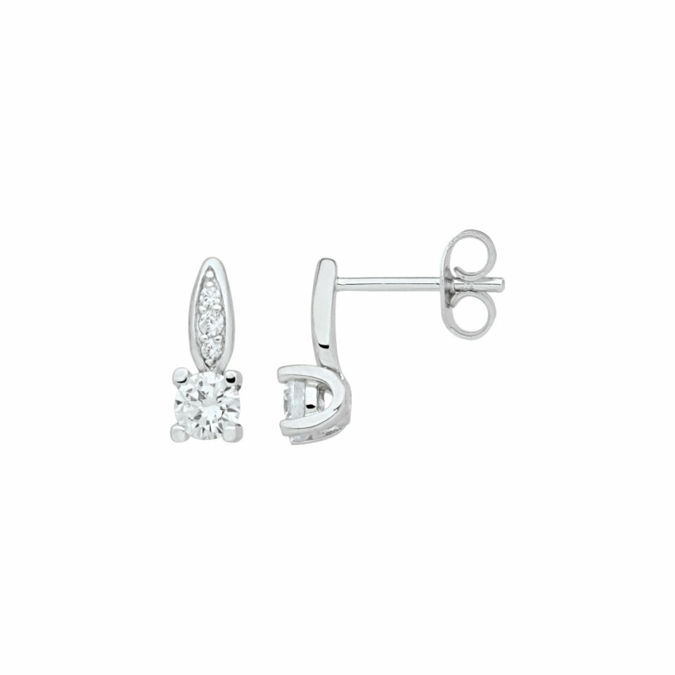 Boucles d'oreilles clous en argent et oxydes de zirconium