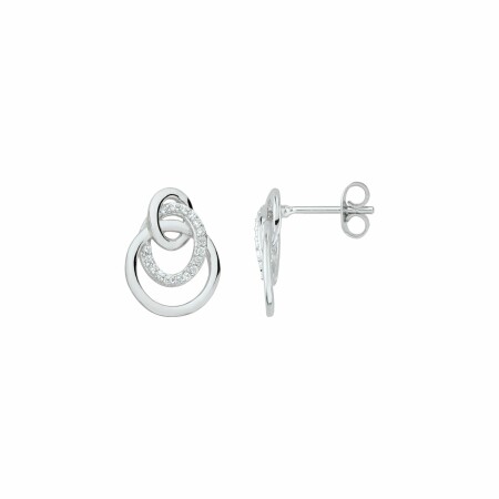 Boucles d'oreilles clous en argent et oxydes de zirconium