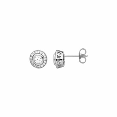 Boucles d'oreilles clous en argent et oxydes de zirconium