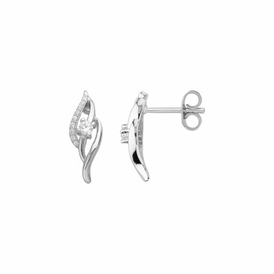 Boucles d'oreilles clous en argent et oxydes de zirconium