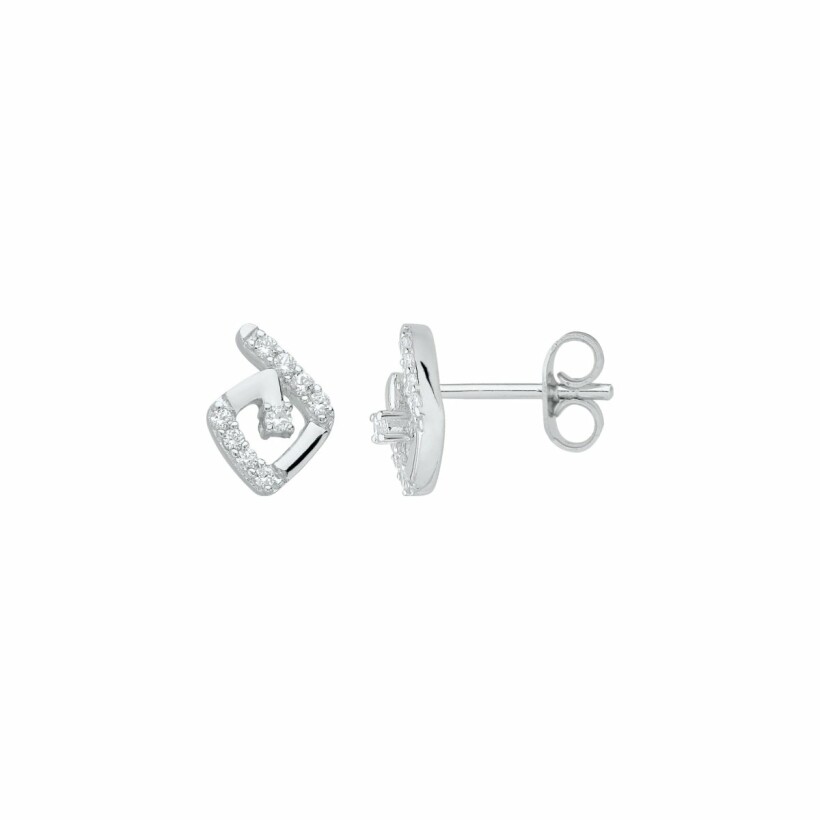 Boucles d'oreilles clous en argent et oxydes de zirconium