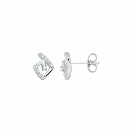 Boucles d'oreilles clous en argent et oxydes de zirconium