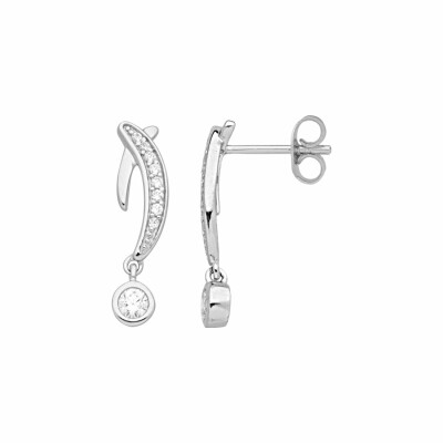 Boucles d'oreilles pendantes en argent et oxydes de zirconium