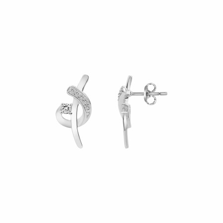 Boucles d'oreilles en argent et oxyde de zirconium