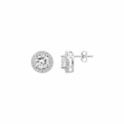 Boucles d'oreilles en argent et oxyde de zirconium