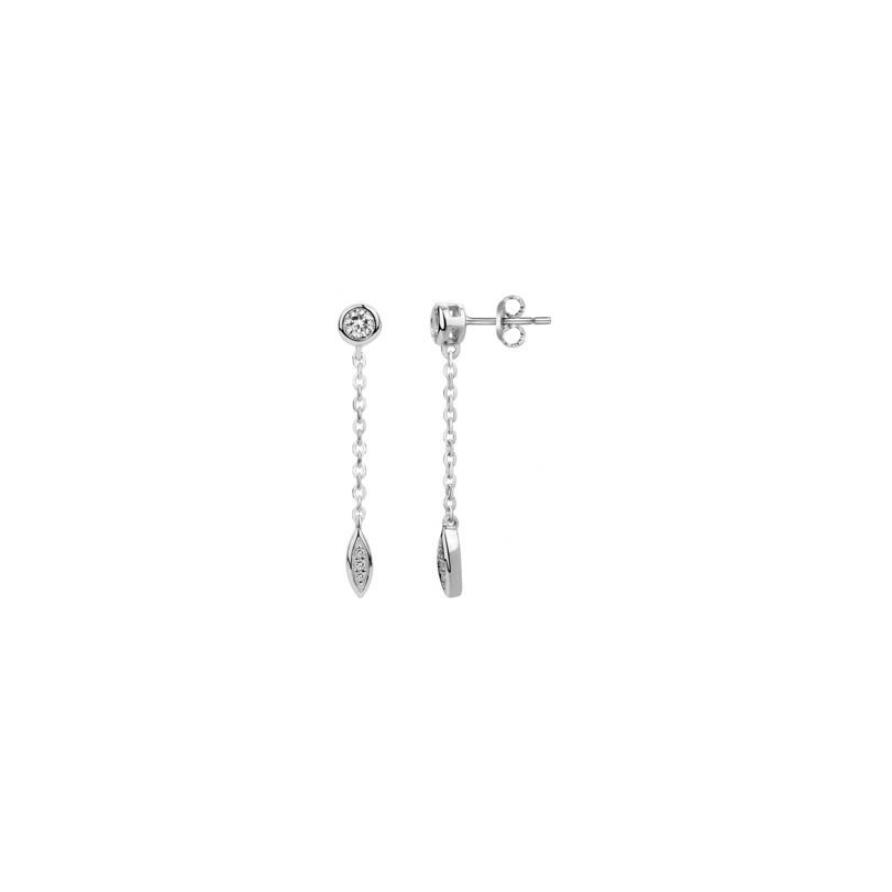 Boucles d'oreilles pendantes en argent et oxyde de zirconium